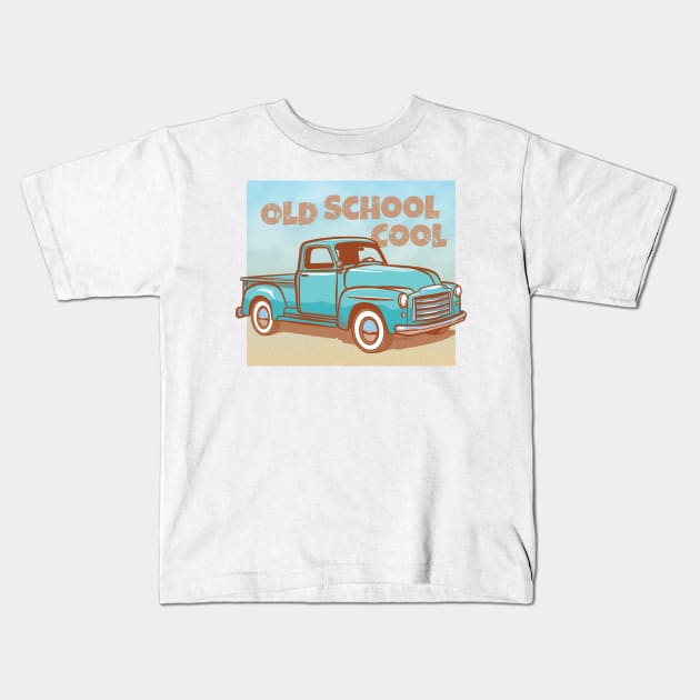 Old School Cool Pickup Truck Kids T-Shirt by Sue Cervenka